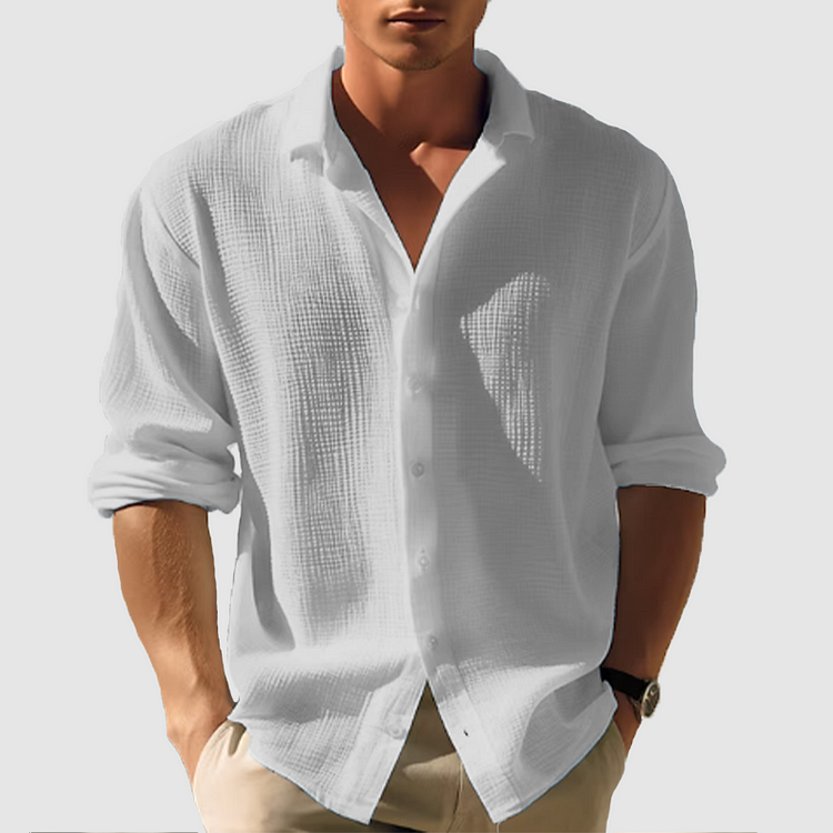 Men’s Button-Down Shirt – Relaxed Fit for Summer Comfort