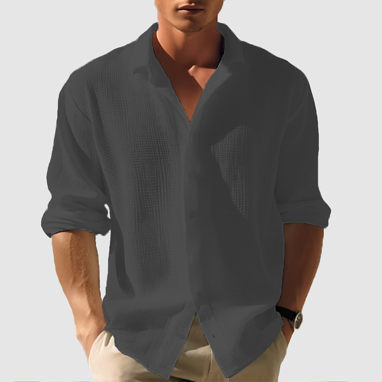 Men’s Button-Down Shirt – Relaxed Fit for Summer Comfort