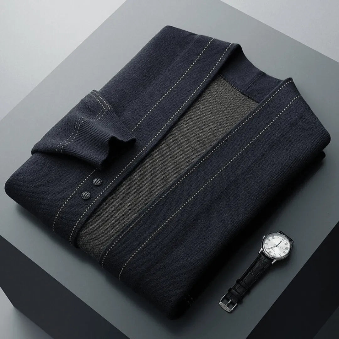 Men’s Button-Front Knit Cardigan – Smart Casual Layering Essential