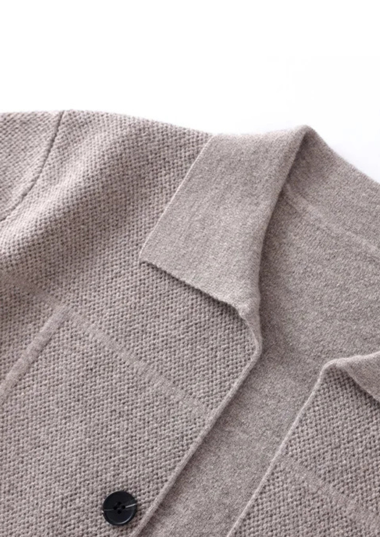 Men’s Button-Up Cardigan Sweater with Collar and Front Pockets