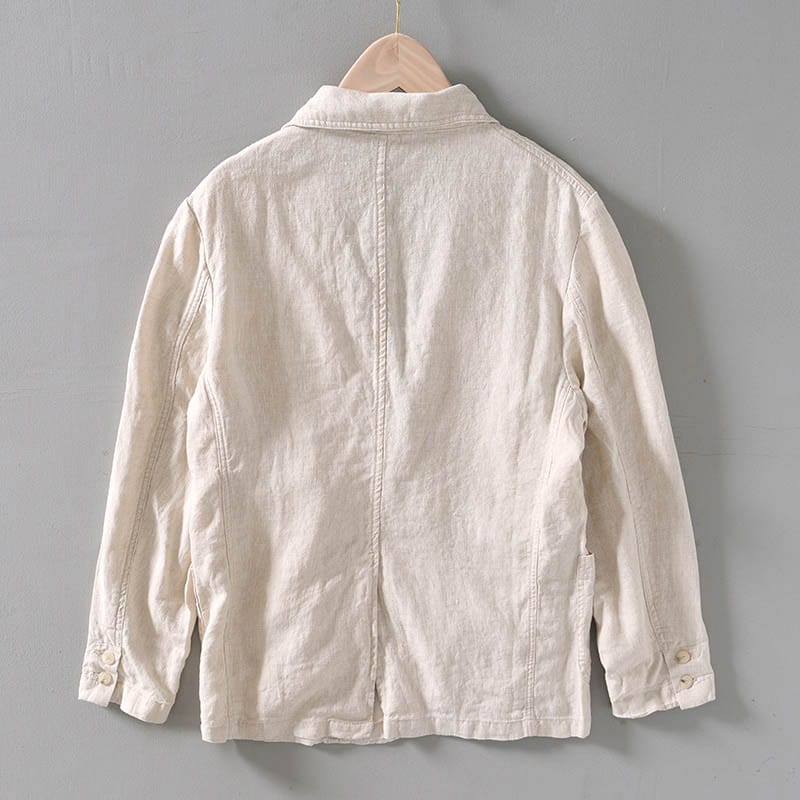 Men’s Casual Blazer – Linen – Unstructured Fit – Notched Lapel – Lightweight