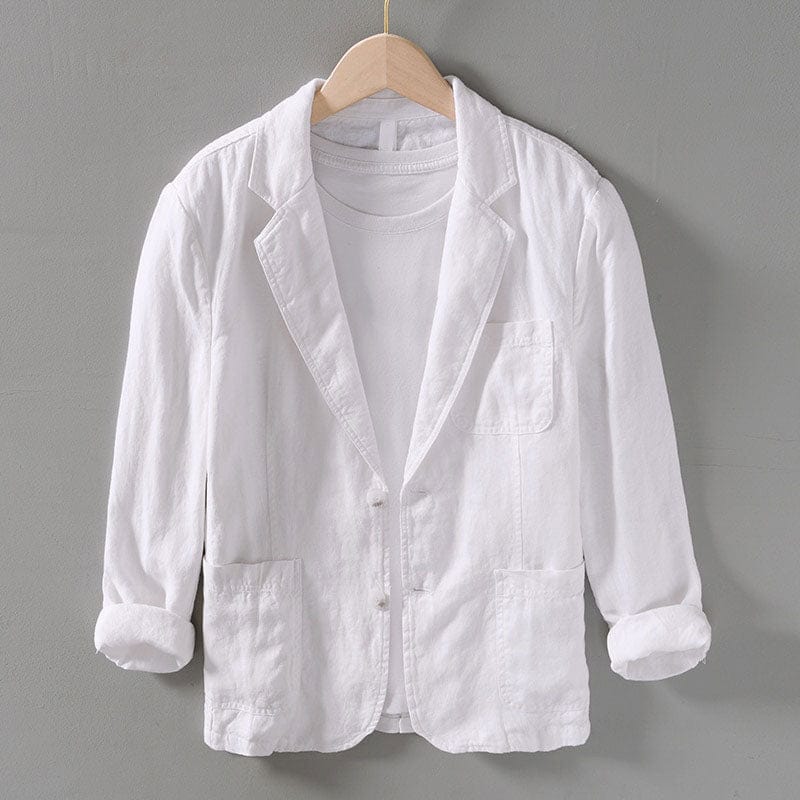 Men’s Casual Blazer – Linen – Unstructured Fit – Notched Lapel – Lightweight