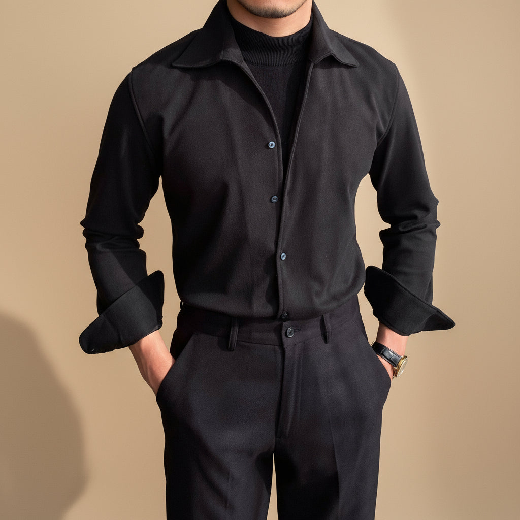 Men’s Casual Long Sleeve Shirt – Modern Slim Fit for Everyday Versatility