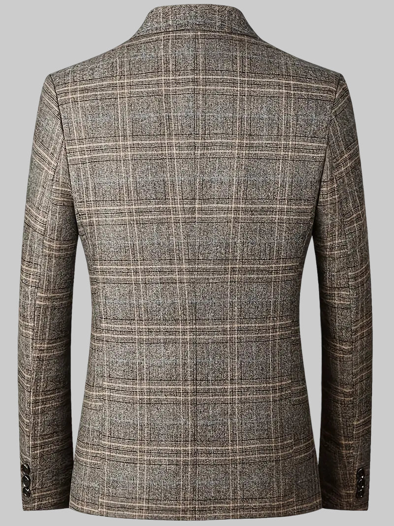 Men’s Checked Blazer Jacket – Tailored Heritage Style for Smart Casual & Business Wear