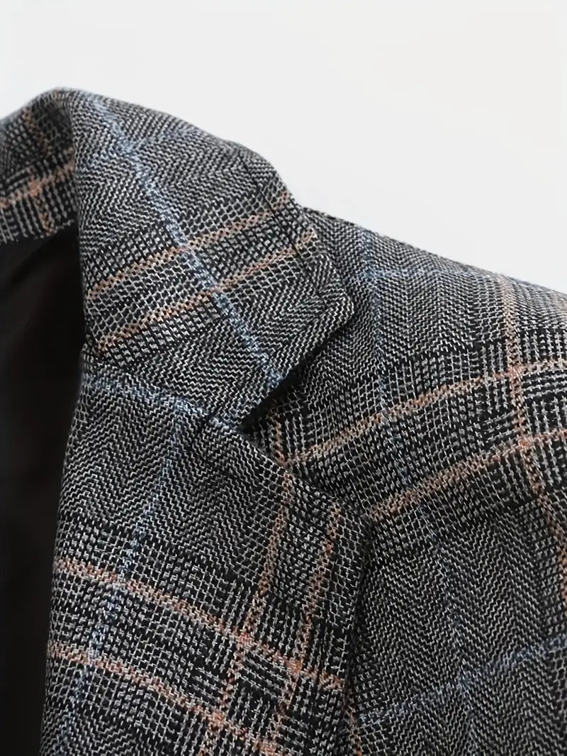 Men’s Checked Blazer Jacket – Tailored Heritage Style for Smart Casual & Business Wear
