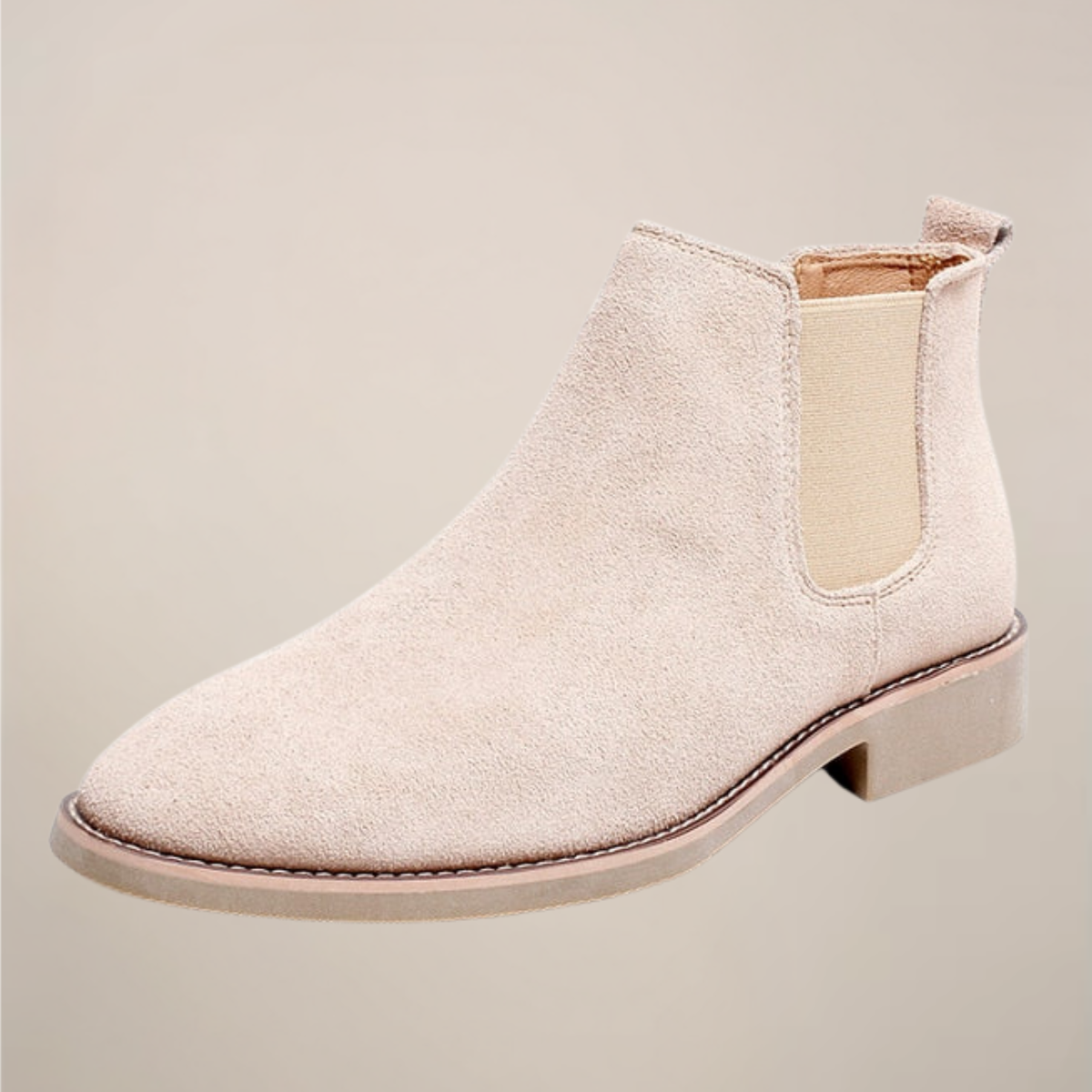 Men’s Chelsea Boots – Elegant Beige Ankle Design
