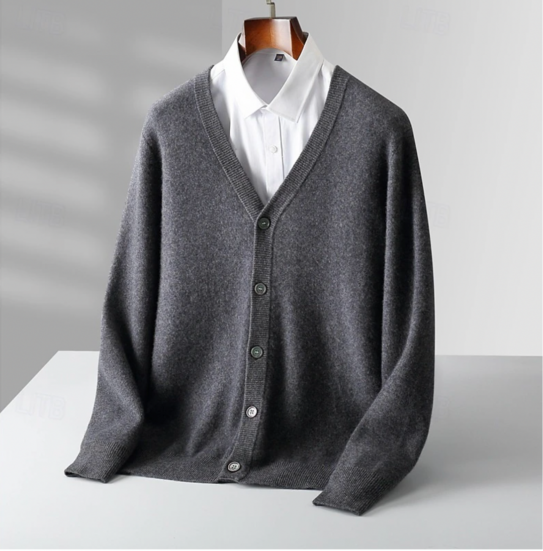 Men’s Classic Button-Up Cardigan – Versatile Smart Casual Knit Wear