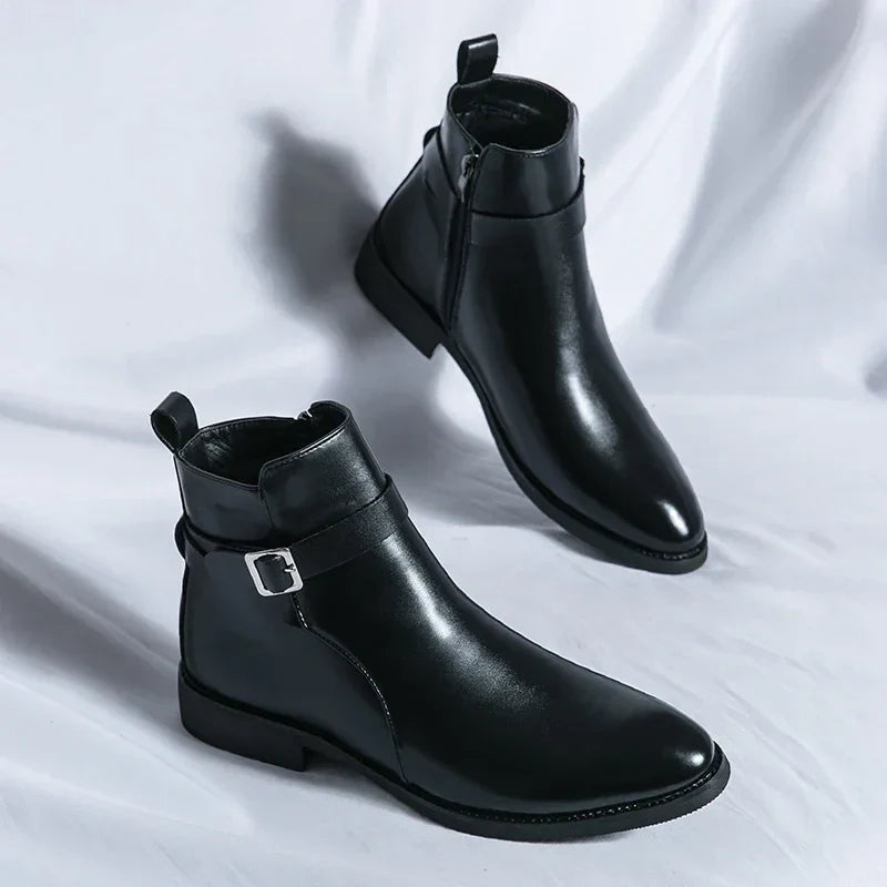 Men’s Classic Chelsea Boots with Side Zipper – Sleek Everyday Elegance and Comfort