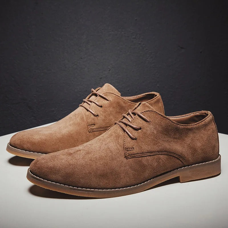 Men’s Classic Lace-Up Dress Shoes – Smart Suede Design for Weddings and Formal Occasions