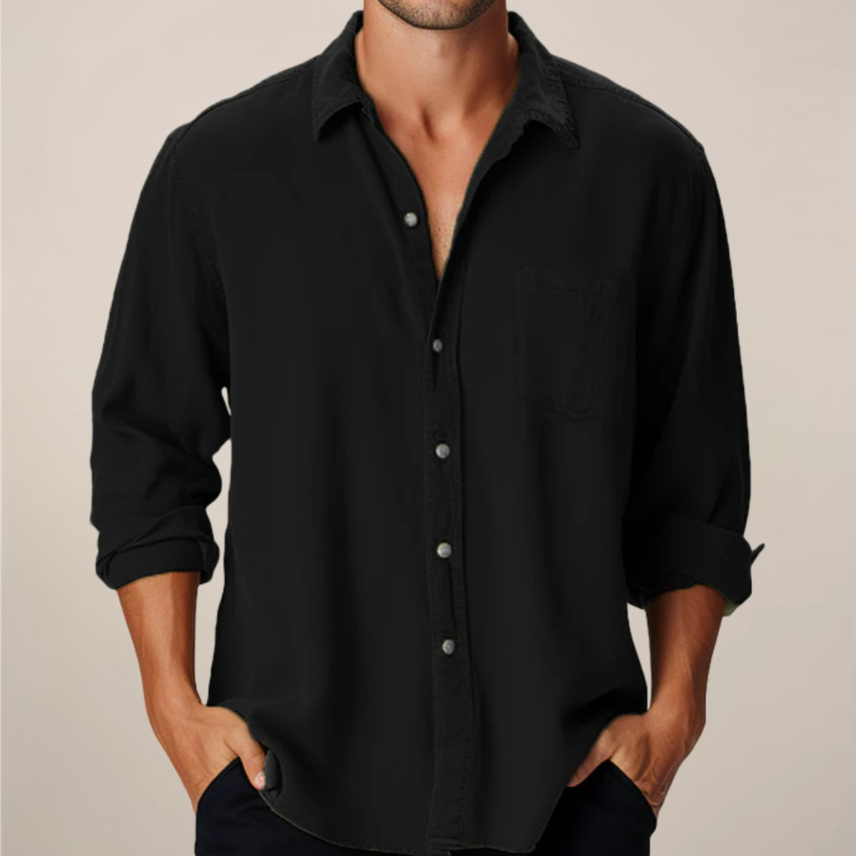 Men’s Classic Long Sleeve Shirt – Smart Button-Up for Everyday Style