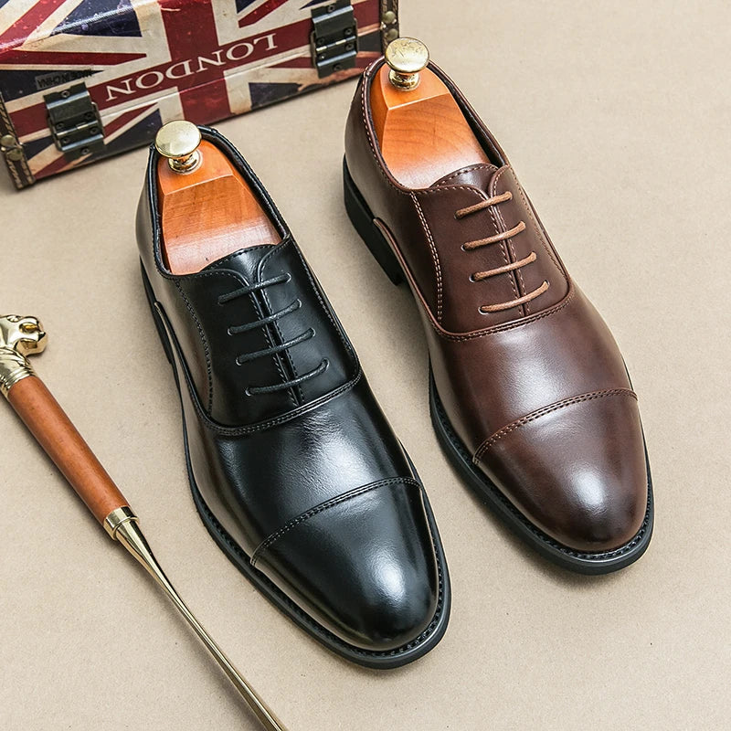 Men’s Classic Oxford Dress Shoes – Lace-Up Formal Footwear
