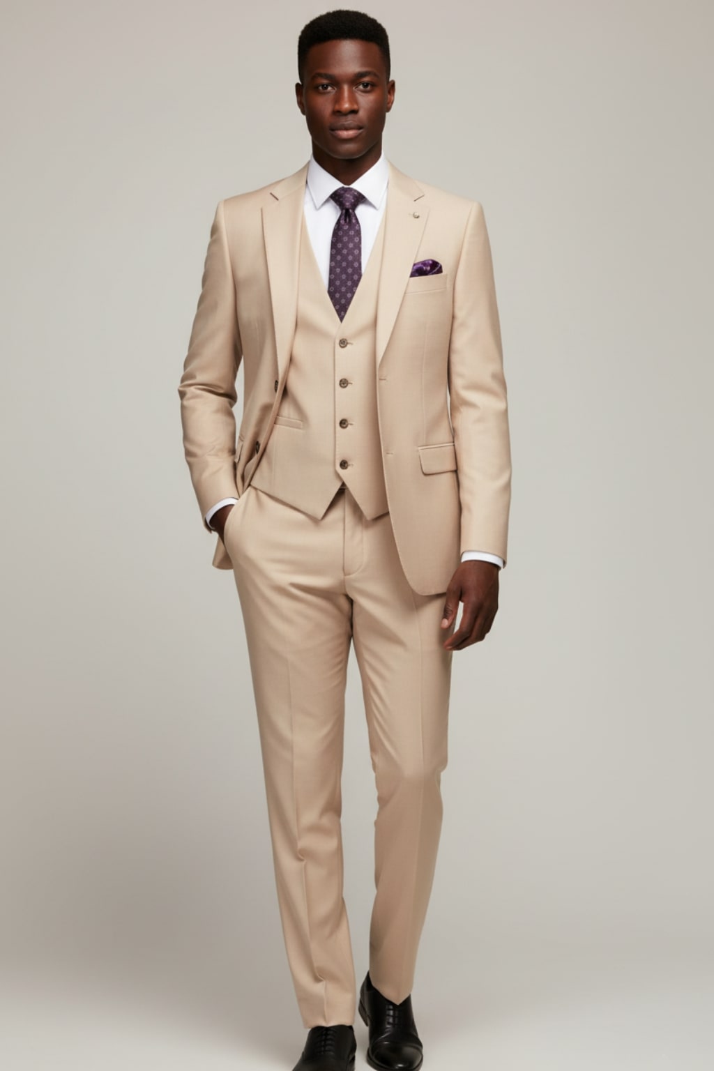 Men’s Classic Three-Piece Suit – Tailored Fit for Weddings & Galas