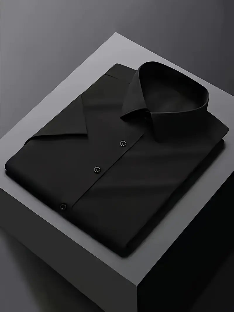 Men’s Classic White Dress Shirt – Slim Fit Long Sleeve
