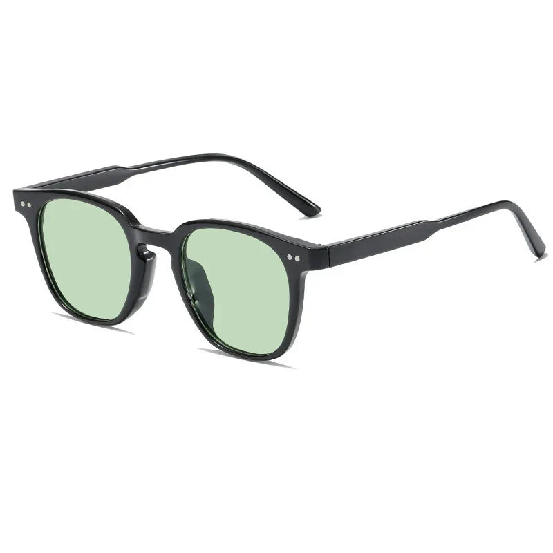Men’s Clear Frame Square Sunglasses with Dark Lenses – Casual Eyewear