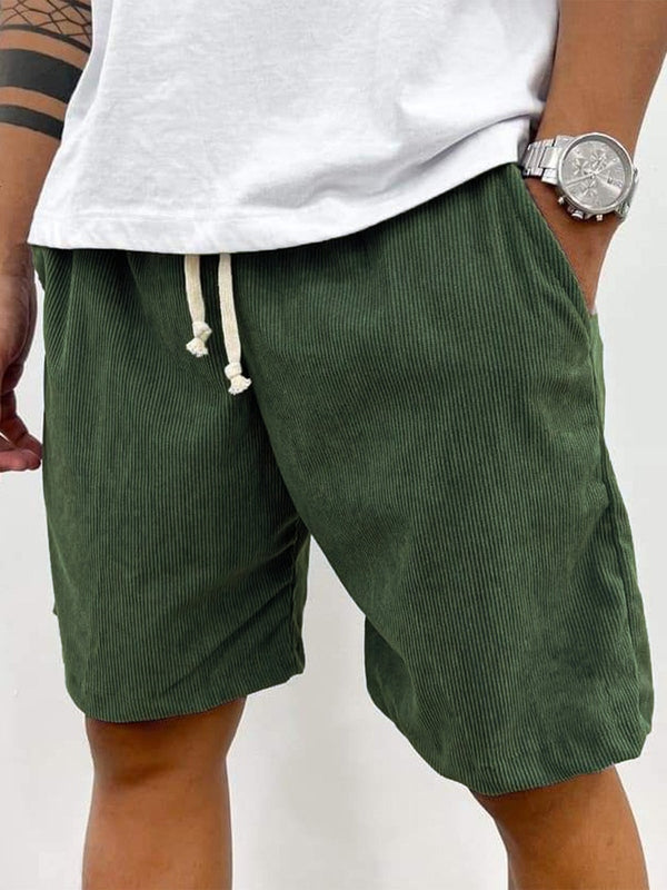 Men’s Corduroy Stretch Shorts – Casual Spring Style with Soft Ribbed Texture