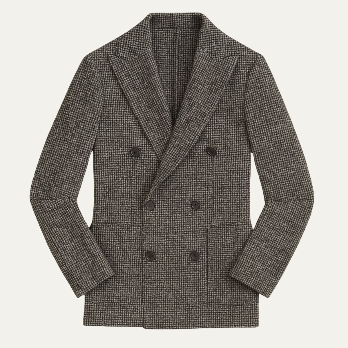 Men’s Double-Breasted Checked Blazer – Tailored Smart Casual Jacket