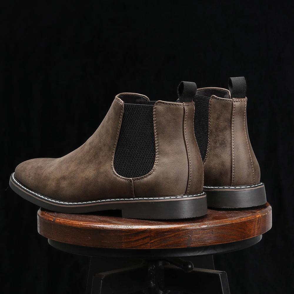 Men’s Dress Chelsea Boots with Sleek Elastic Side Panels – Smart Casual