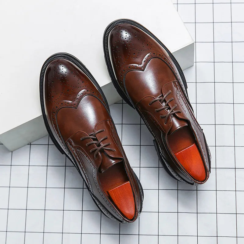 Men’s Formal Dress Shoes – Brock Cut – Rounded Toe