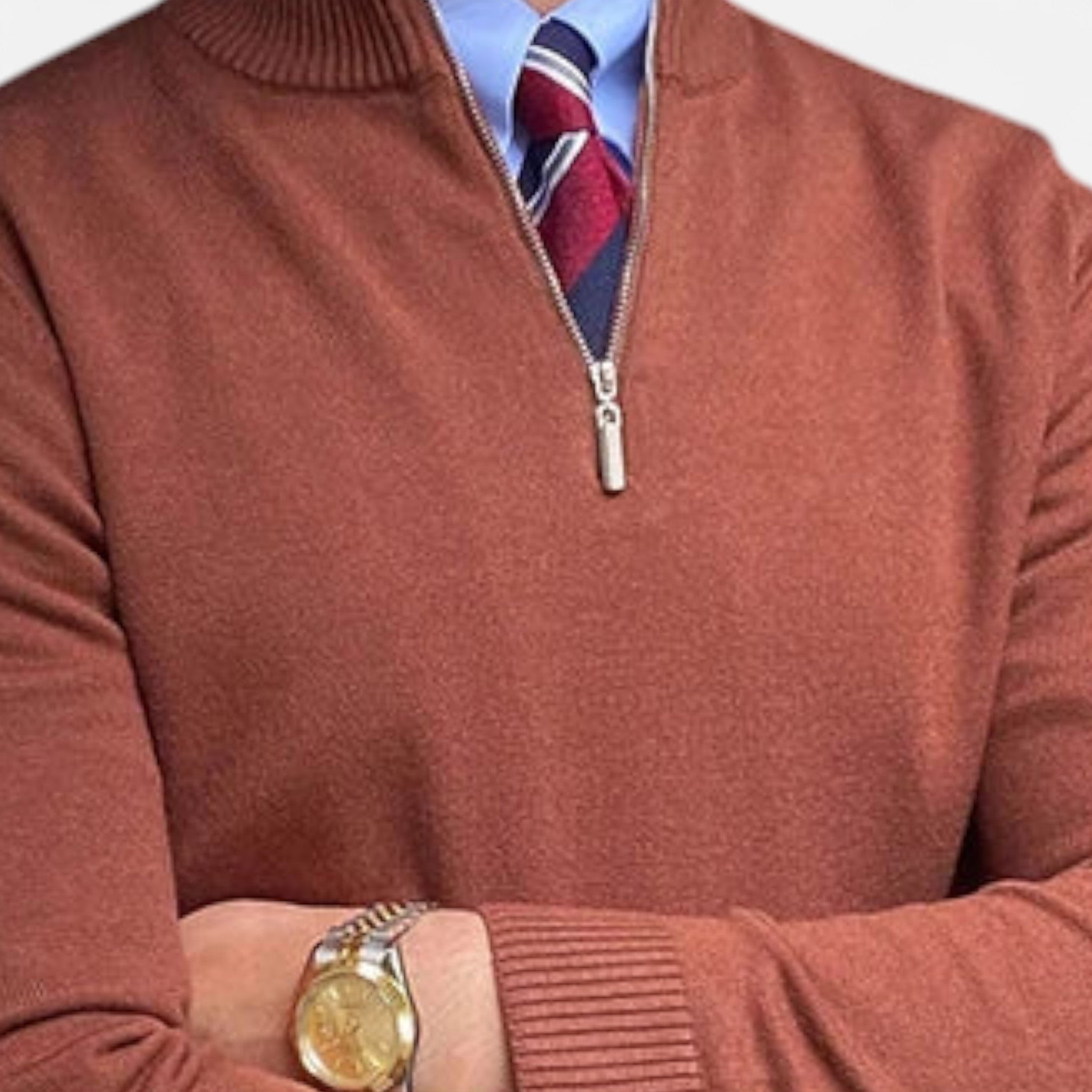 Men’s Half Zip Sweater – Classic Tailored Knit – Smart Casual Layer