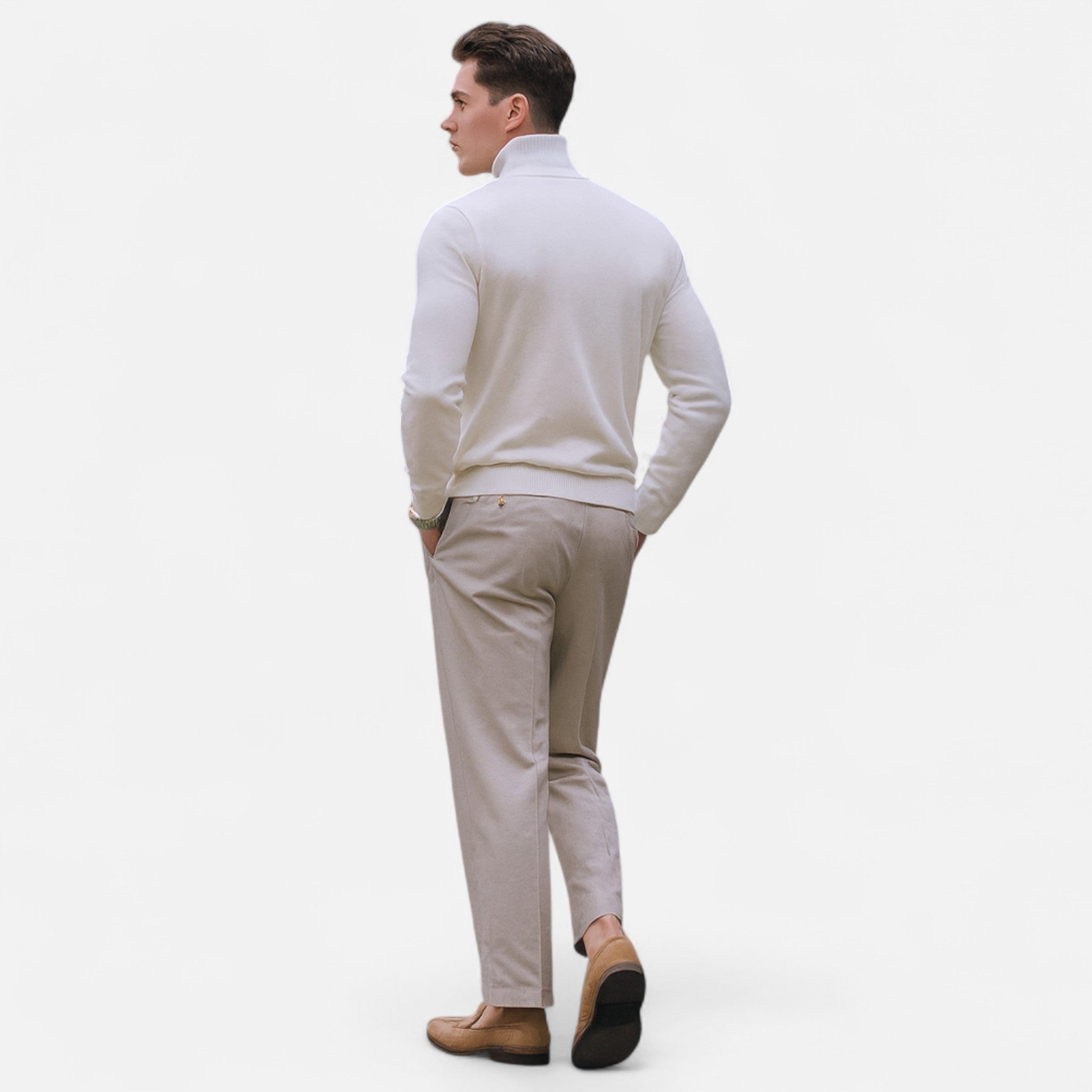 Men’s Half Zip Sweater – Classic Tailored Knit – Smart Casual Layer