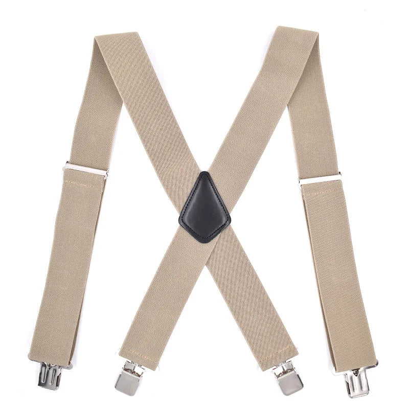 Men’s Heavy-Duty Suspenders – Wide Adjustable Y-Back Braces