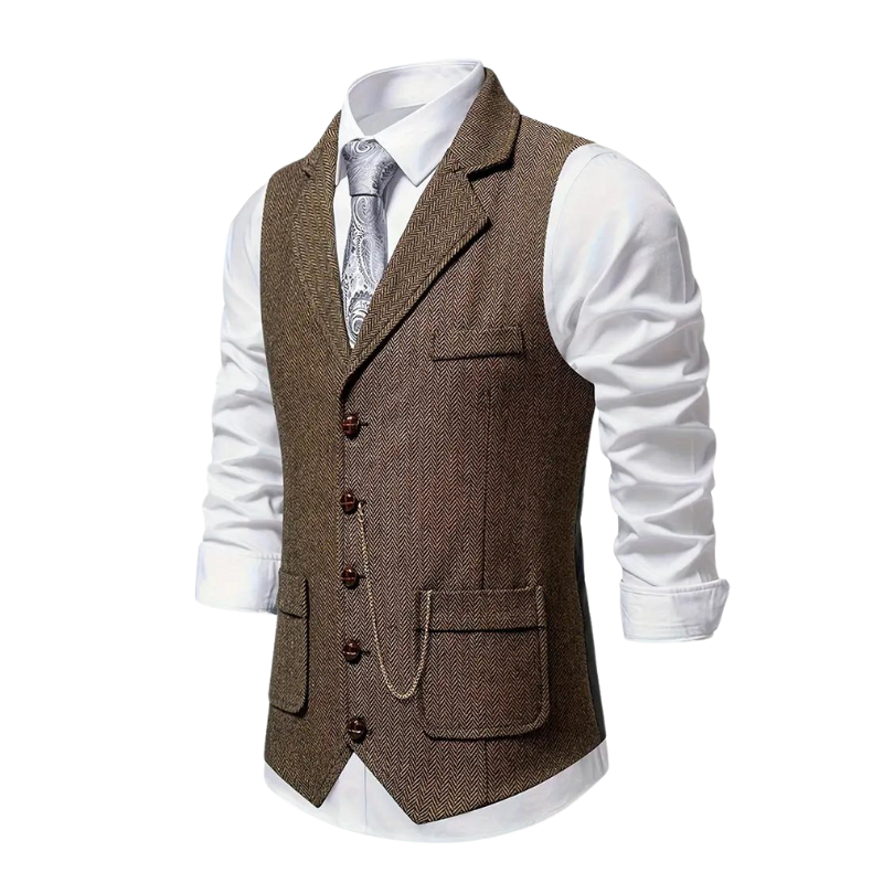Men’s Herringbone Waistcoat – All-Season