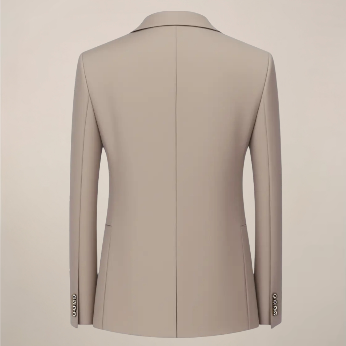 Men’s Khaki Three-Piece Suit – Slim Fit Tuxedo for Weddings and Formal Occasions
