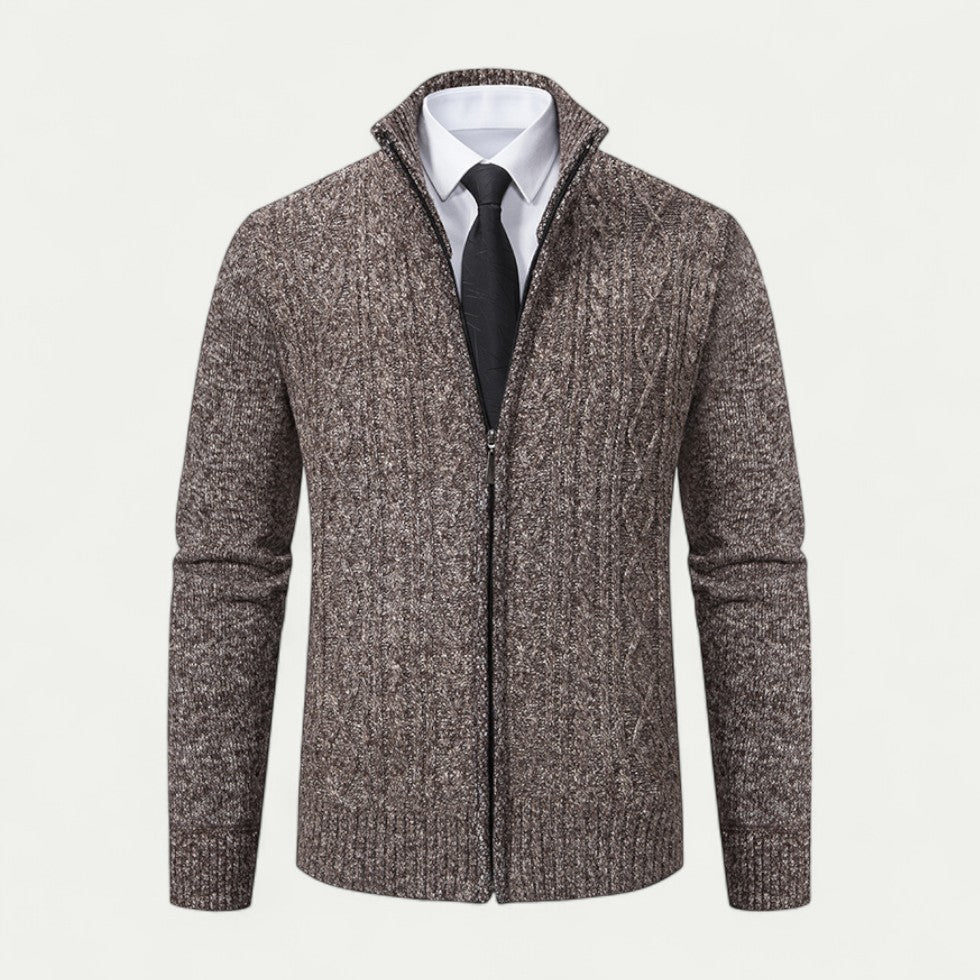 Men’s Knitted Zip Cardigan – Smart-Casual Essential for Modern Dressing