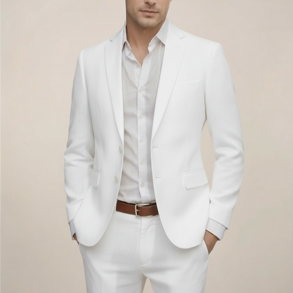 Men’s Linen Suit – Lightweight Two-Piece Summer Formal Wear