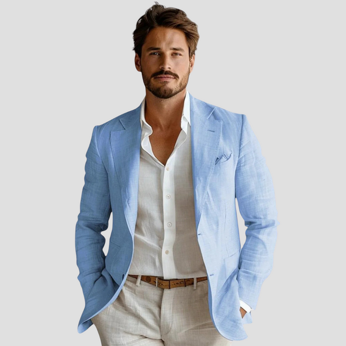 Men’s Linen Summer Blazer – Lightweight Structured Jacket for Elegant