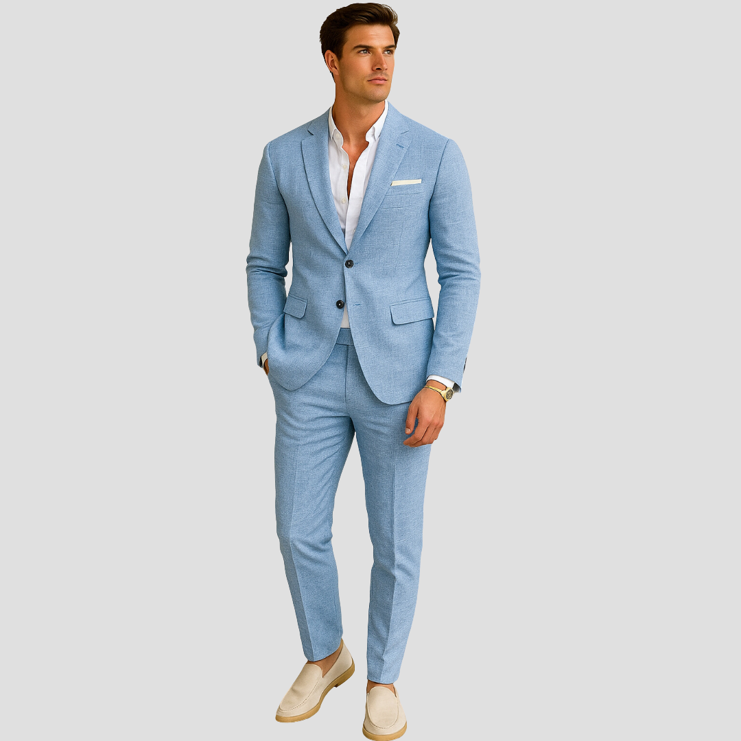 Men's Linen Summer Suit – Structured Two-Piece for Refined Warm-Weather Dressing