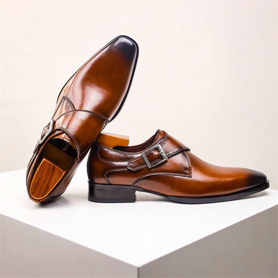 Men’s Monk Strap Dress Shoes – Classic Buckle Detail