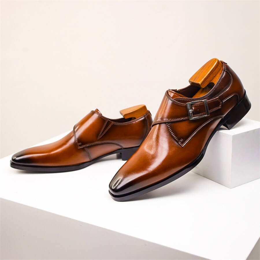 Men’s Monk Strap Dress Shoes – Classic Buckle Detail