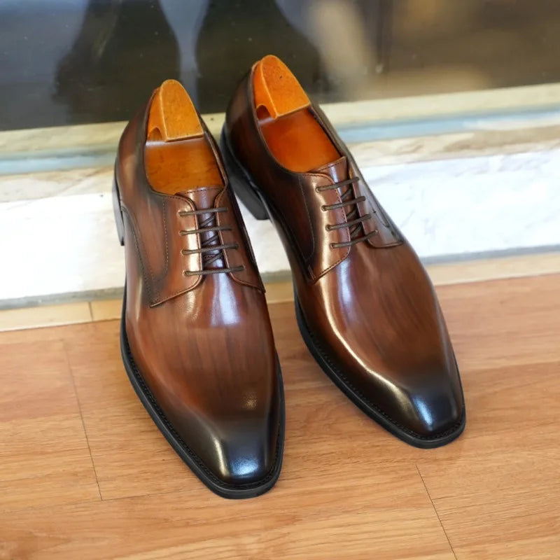 Men’s Oxford Dress Shoes – Closed Lacing – Pointed Toe