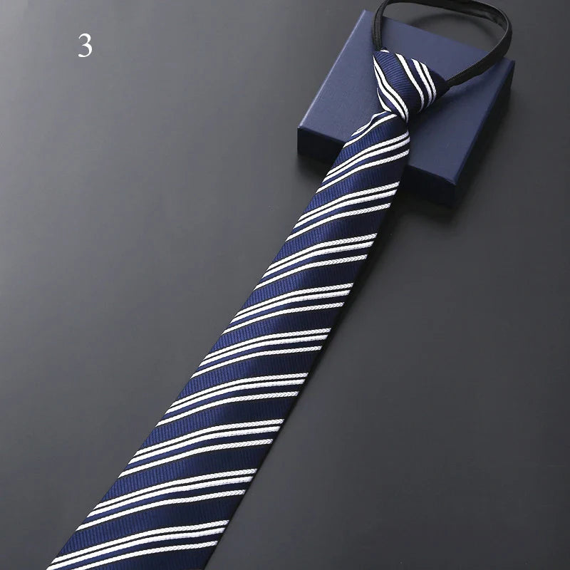 Men’s Pre-Tied Elastic Necktie – Slim Formal Tie for Business & Weddings