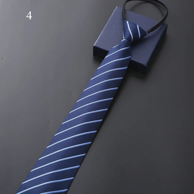 Men’s Pre-Tied Elastic Necktie – Slim Formal Tie for Business & Weddings