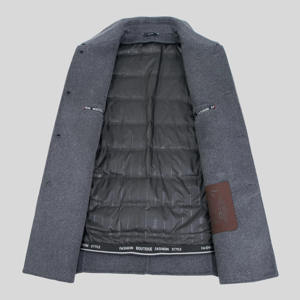 Men’s Single-Breasted Overcoat – Smart Casual Tailored Winter Jacket