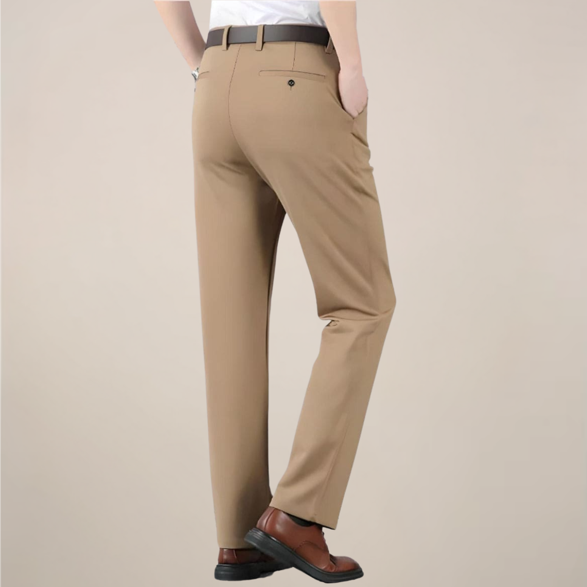 Men’s Slim Fit Trousers – Stretch Waist Smart Business Pants