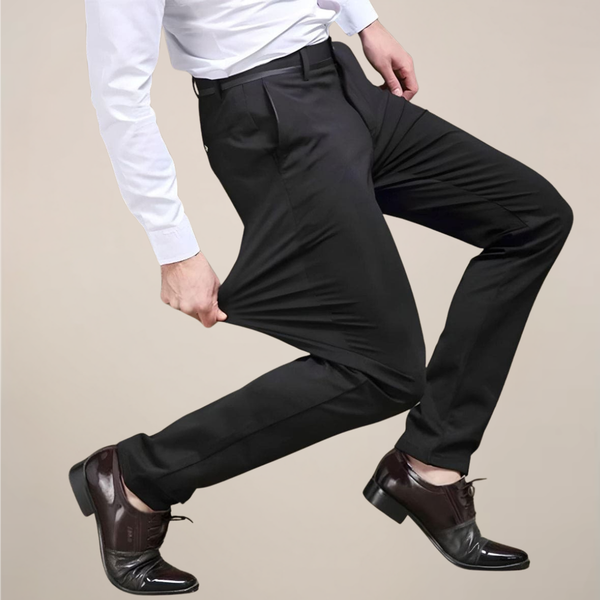 Men’s Slim Fit Trousers – Stretch Waist Smart Business Pants