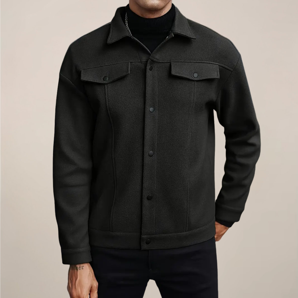 Men’s Smart Casual Jacket – Button-Up Short Coat for Autumn & Winter Layering
