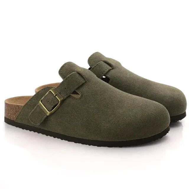 Men’s Suede Buckle Clogs – Slip-On Comfort with Smart-Casual Edge