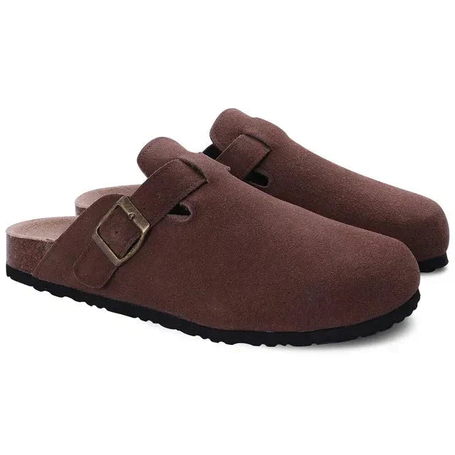 Men’s Suede Buckle Clogs – Slip-On Comfort with Smart-Casual Edge