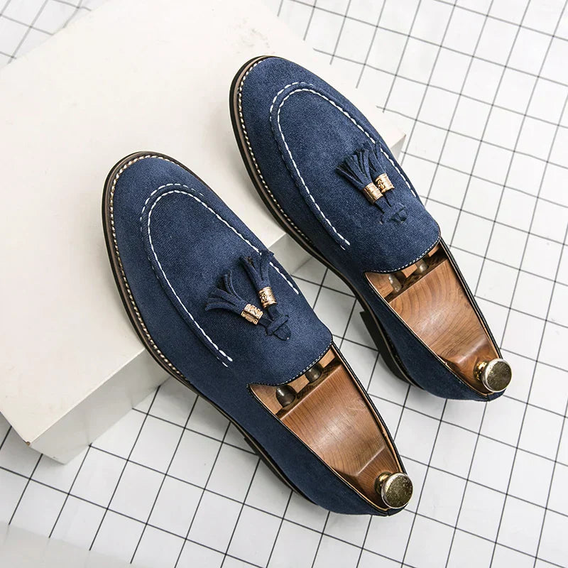 Men’s Tassel Suede Moccasins – Smart Casual Loafers
