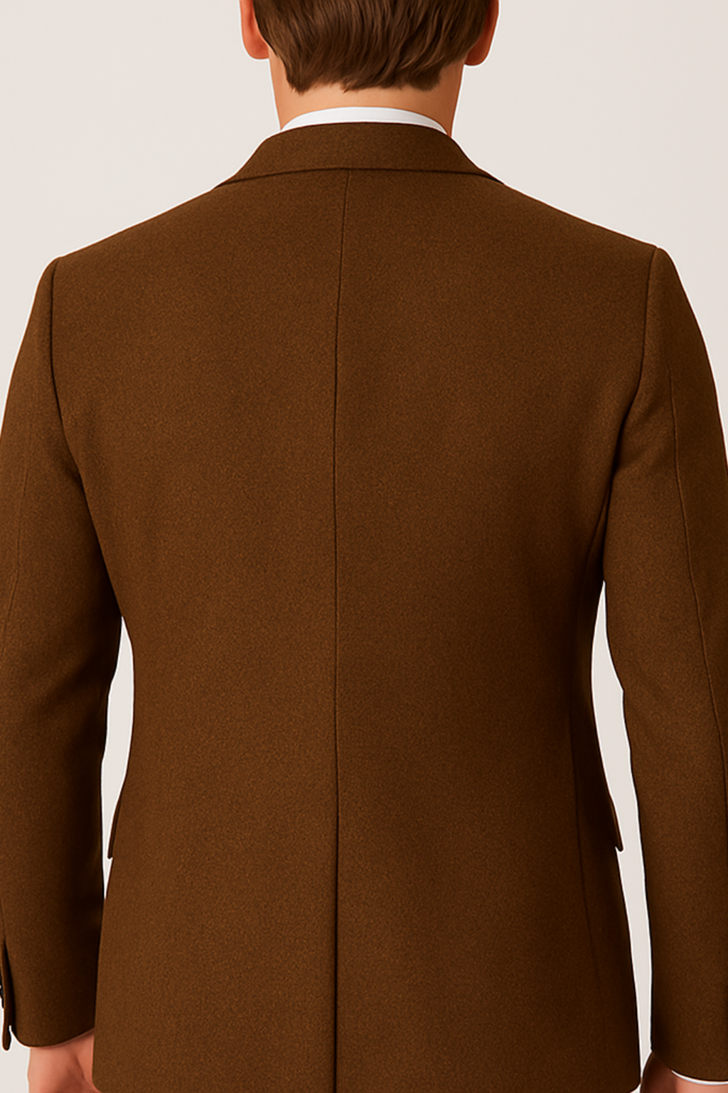 Men’s Three-Piece Brown Tweed Suit – Tailored Blazer, Waistcoat and Trousers
