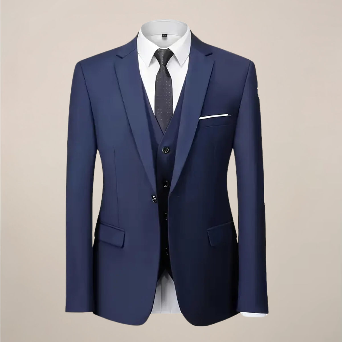 Men’s Three-Piece Slim Fit Suit – Tailored Formal Ensemble for Business & Weddings
