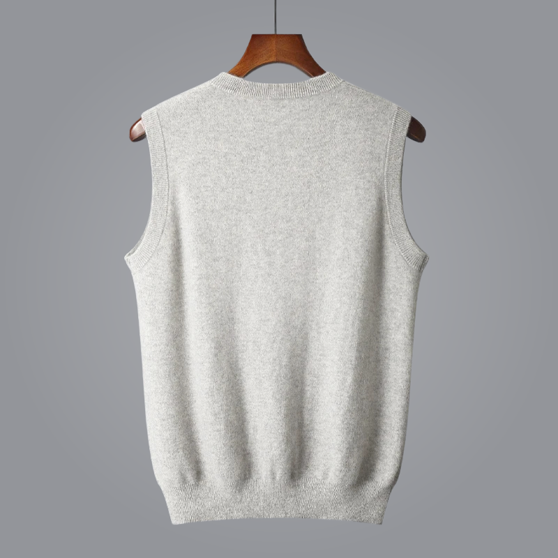 Men’s V-Neck Vest – Smart Casual Sleeveless Knit Layer