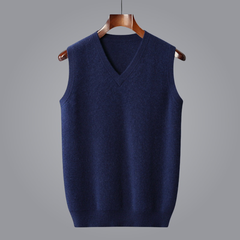 Men’s V-Neck Vest – Smart Casual Sleeveless Knit Layer