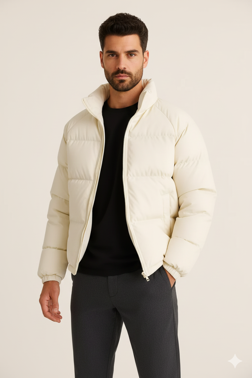 Milan Men's Down Jacket with Fleece Lining – Warm Winter Puffer Jacket