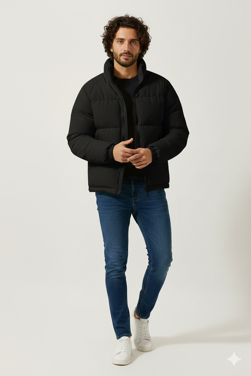 Milan Men's Down Jacket with Fleece Lining – Warm Winter Puffer Jacket