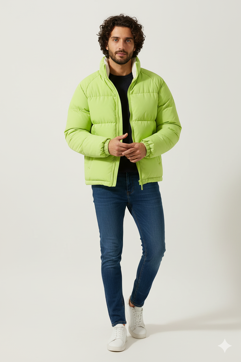Milan Men's Down Jacket with Fleece Lining – Warm Winter Puffer Jacket
